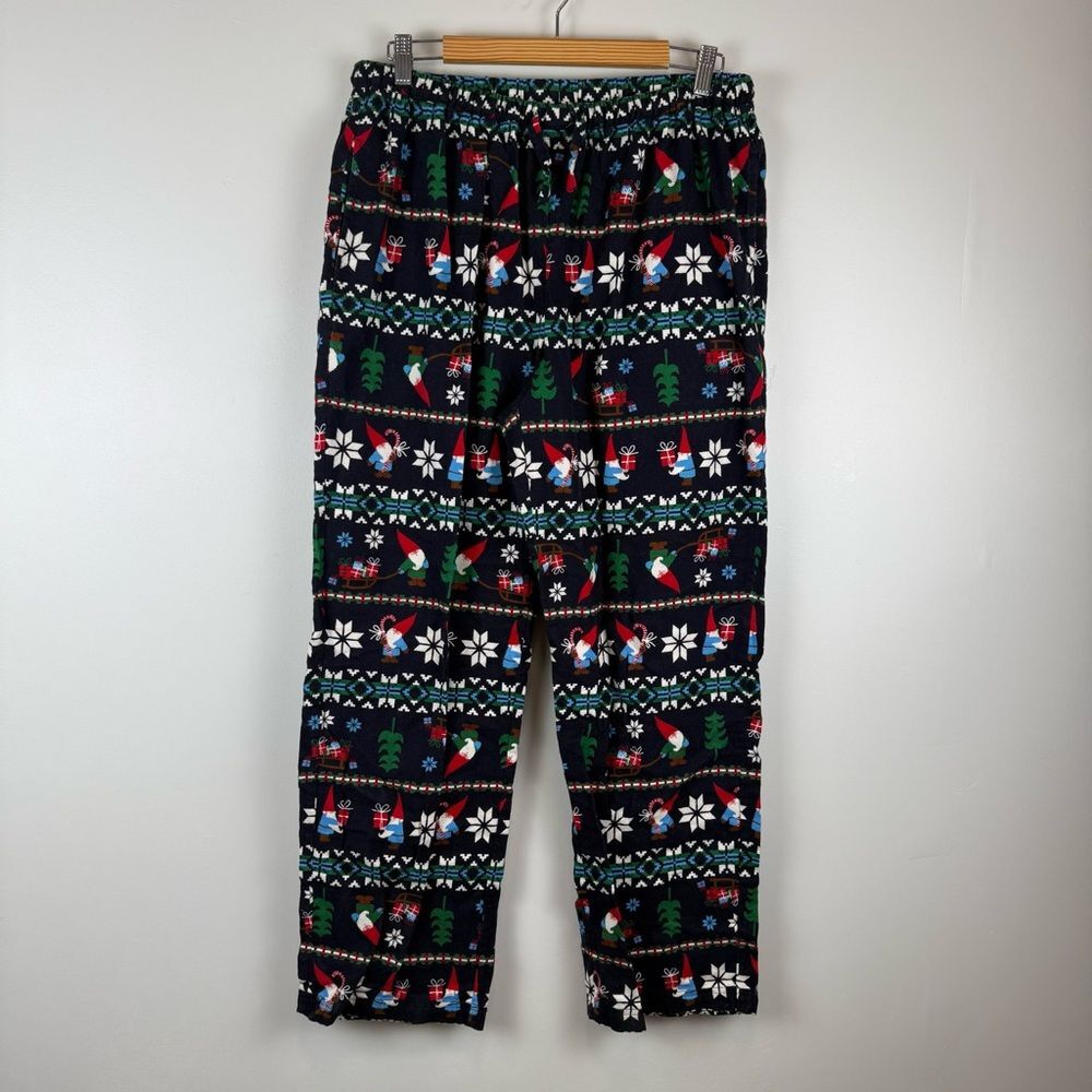 Hanna Andersson Holiday Flannel Pajama Pant Gnome Sweet Gnome Adult Size Large